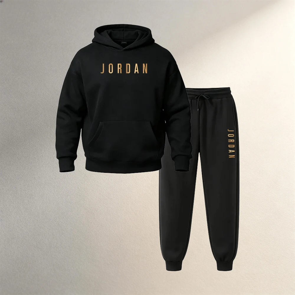 Winter Clothing Fashion - Pakaian Pria 2 Potong Hoodie Pullover
