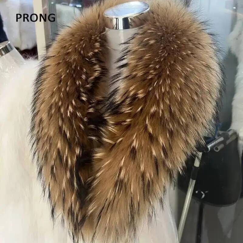 Winter Clothing Women Sale - Syal bulu asli kerah bulu rakun