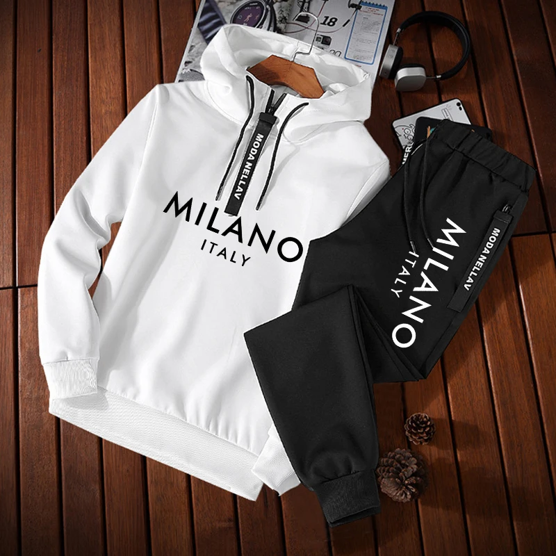 Winter Clothing Fashion - Setelan Olahraga Pria, Hoodie Kasual dengan