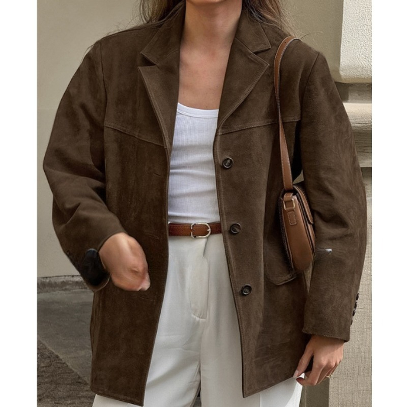 Winter Clothing Amazon - Jaket Suede Gaya Barat Warna Solid