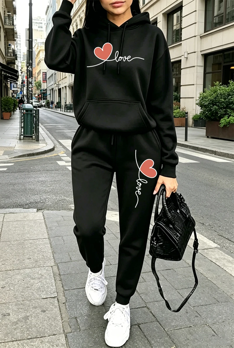 Winter Clothing Women'S - Setelan Olahraga Wanita Motif Cetak Kasual
