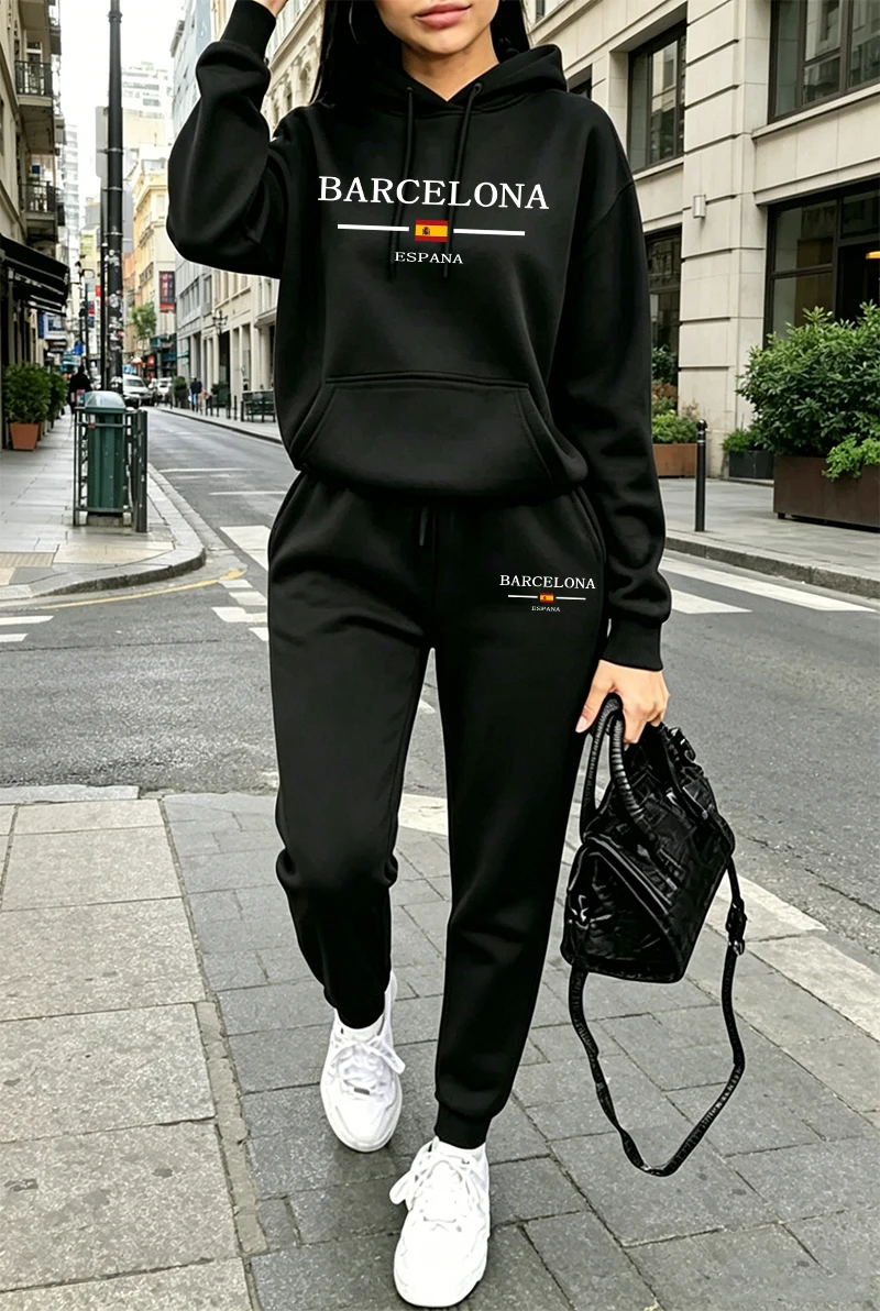 Winter Clothing Women'S - Setelan Olahraga Wanita Modis, Hoodie Kasual