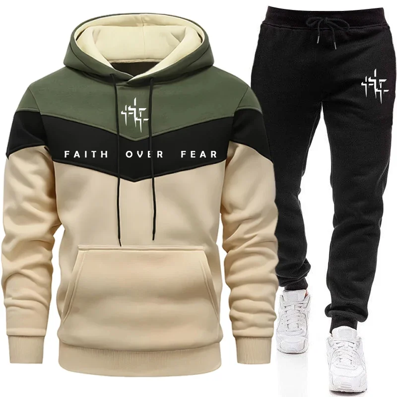 Faith Over Fear Setelan Olahra - Winter Clothing Fashion ulasan dan harga