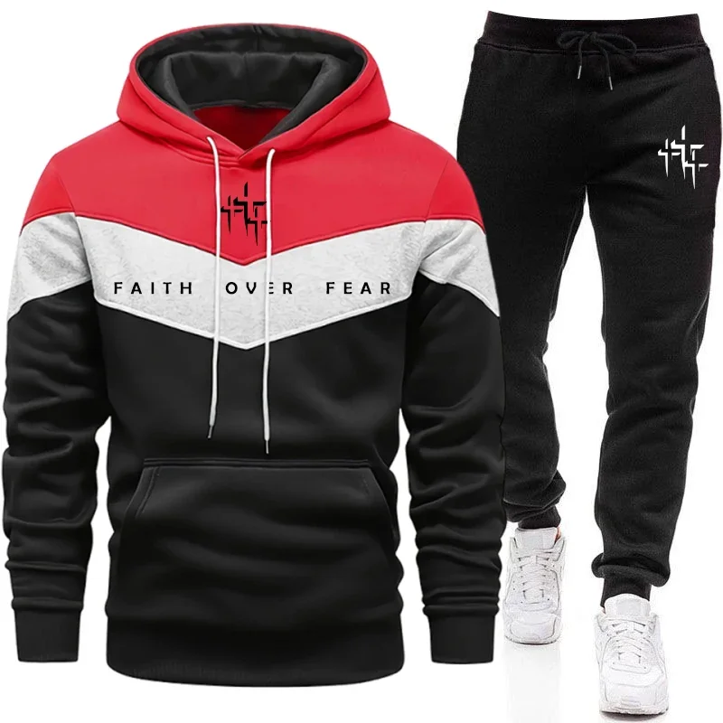 Faith Over Fear Setelan Olahra - Winter Clothing Fashion ulasan dan harga