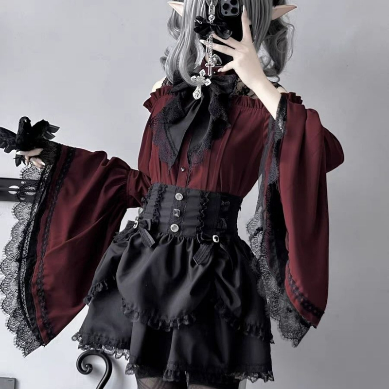 Baju gaya Gotik Y2k Lolita ata - Y2K Winter Clothing ulasan dan harga